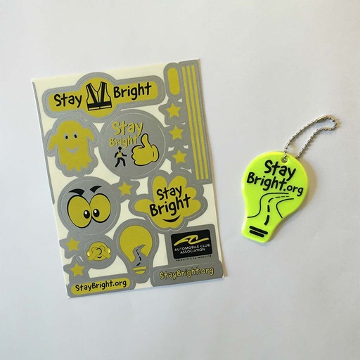 [STAYBRIGHT] Kit sécurité enfant autocollants + porte-clefs réfléchissants